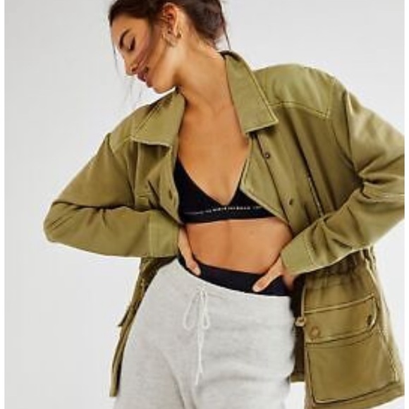 FREE PEOPLE Saturday Utility Jacket In Sweet Sage - Picture 3 of 7